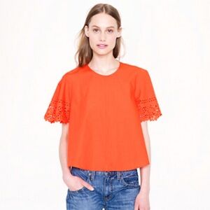 J.Crew laser cut flutter sleeve top